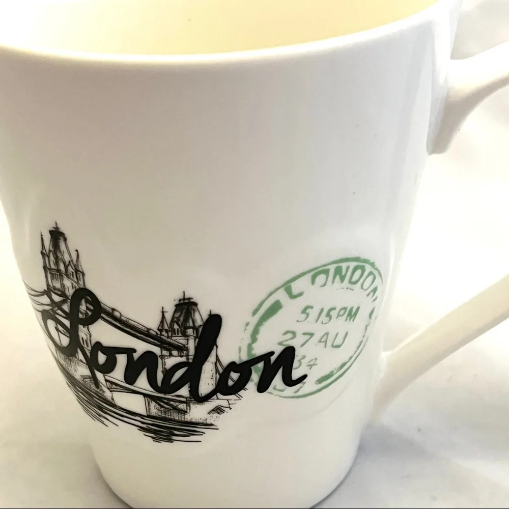 Souvenir Coffee Tea Mug Cup 3D Raised Graphic London Bridge Passport Stamp